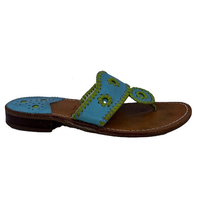 Jack Rogers Blue | Green Sandals 6 Youth 