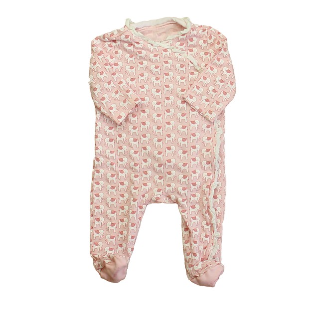 Janie and Jack Pink Elephants Long Sleeve Outfit 0-3 Months 