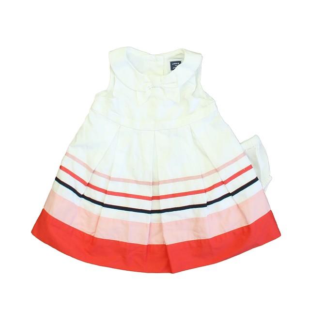 Janie and Jack 2-pieces White | Pink | Navy Dress 0-3 Months 