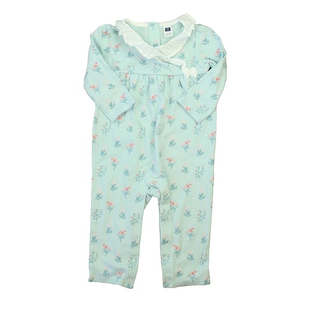 Janie and Jack Aqua Floral Long Sleeve Outfit 12-18 Months 