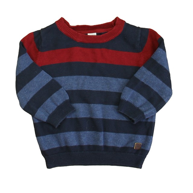 Janie and Jack Blue | Red Stripe Sweater 12-18 Months 