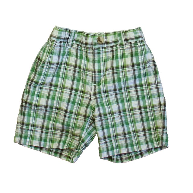 Janie and Jack Green Plaid Shorts 12-18 Months 
