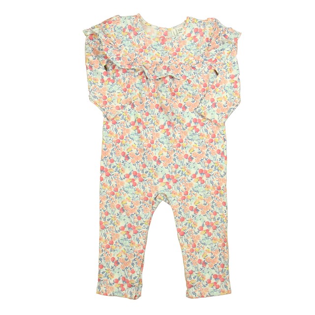 Janie and Jack Pink | Blue Floral Long Sleeve Outfit 12-18 Months 