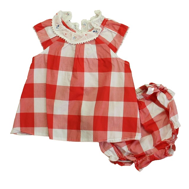 Janie and Jack 2-pieces Red | White Dress 12-18 Months 