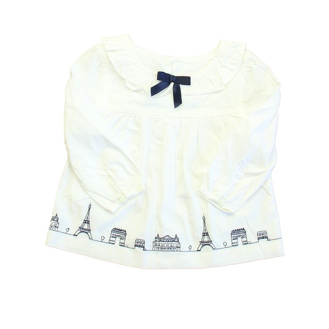 Janie and Jack White | Navy Paris Blouse 12-18 Months 