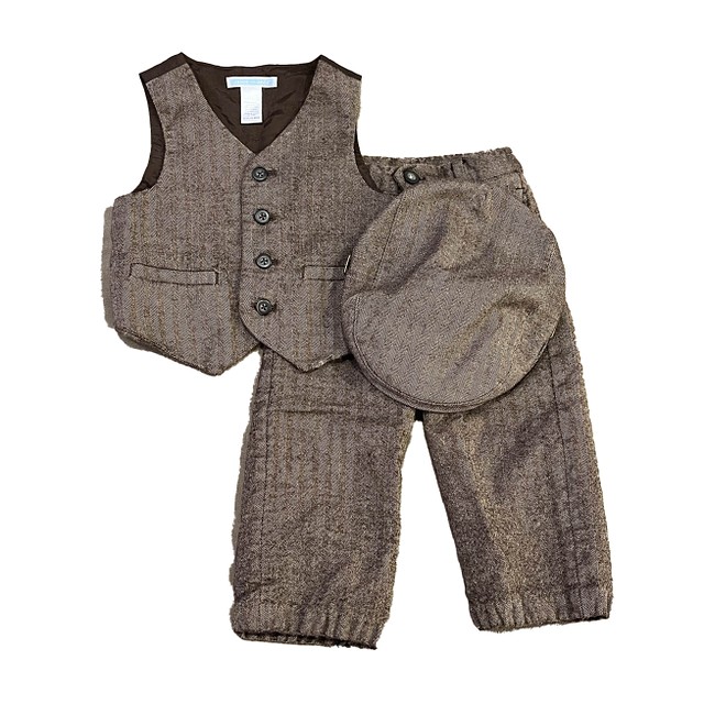 Janie and Jack 3-pieces Brown Tweed Special Occasion Outfit 18-24 Months 
