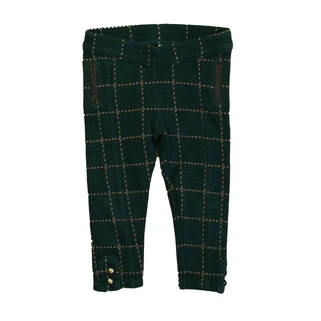 Janie and Jack Green Plaid Leggings 18-24 Months 