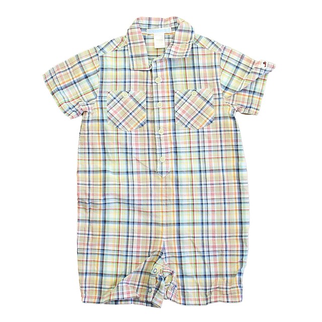 Janie and Jack Green | Blue | Pink Plaid Romper 18-24 Months 