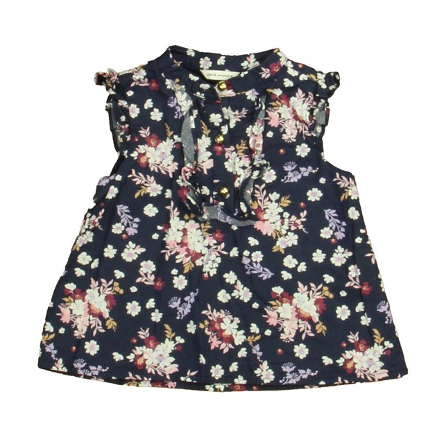 Janie and Jack Navy Floral Blouse 18-24 Months 