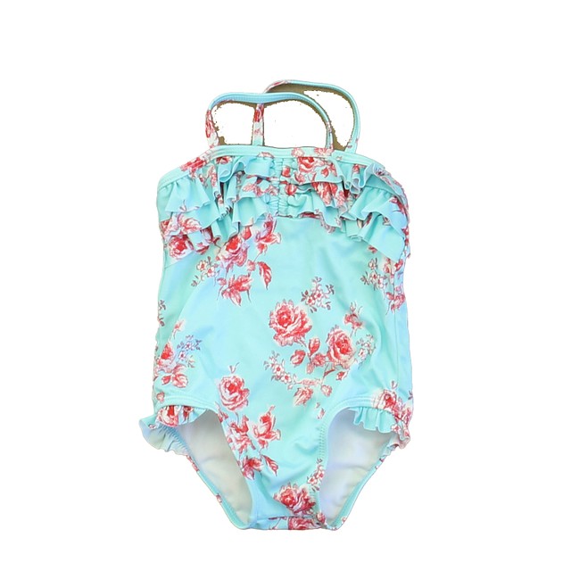 Janie and Jack Turquoise | Red 1-piece Swimsuit 18-24 Months 