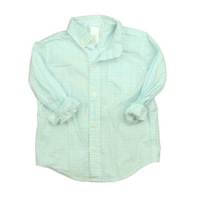 Janie and Jack Blue | White Button Down Long Sleeve 2T 