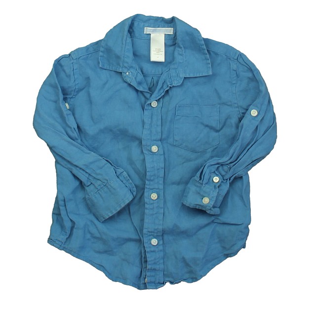 Janie and Jack Blue Button Down Long Sleeve 2T 