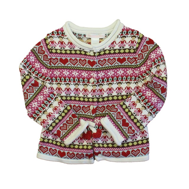 Janie and Jack Ivory | Red Hearts Cardigan 2T 