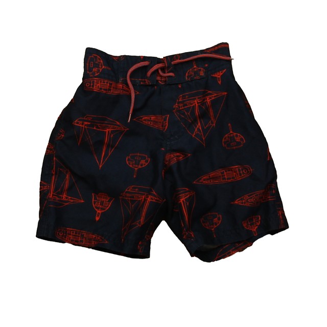 Janie and Jack Navy | Red Boats Trunks 2T 