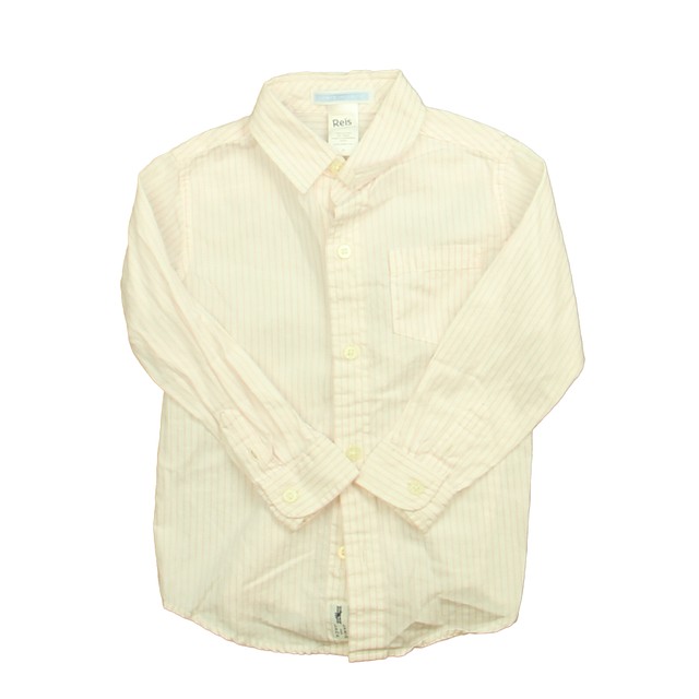 Janie and Jack Pink | White Button Down Long Sleeve 2T 