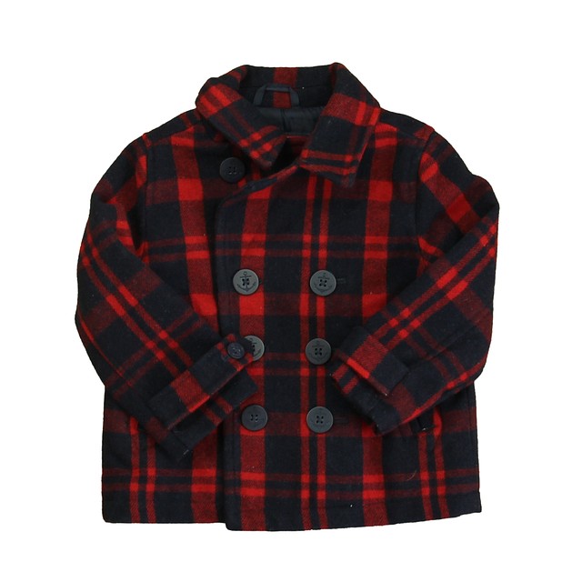 Janie and Jack Red | Navy Winter Coat 2T 