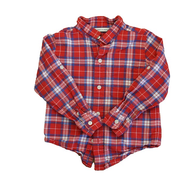 Janie and Jack Red Plaid Button Down Long Sleeve 2T 