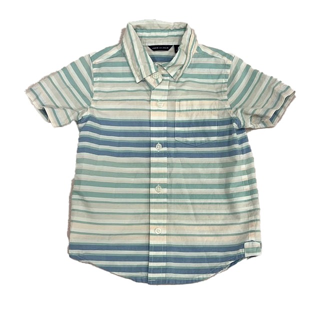 Janie and Jack White | Blue | Pink Striped Button Down Short Sleeve 2T 