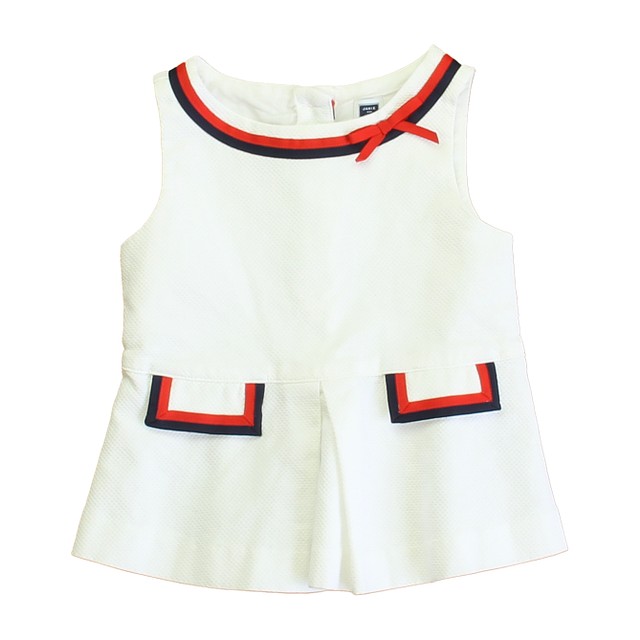 Janie and Jack White | Red | Navy Tank Top 2T 