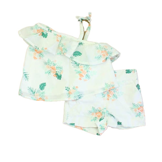 Janie and Jack 2-pieces Pink| Green Floral Apparel Sets 3-6 Months 