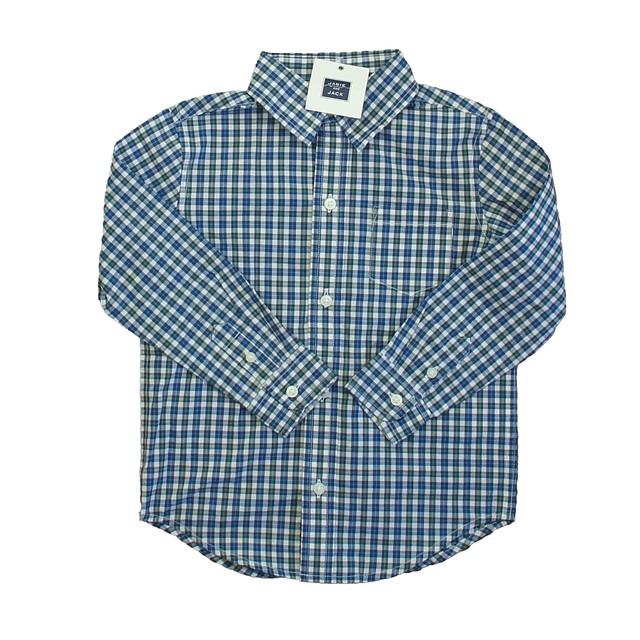 Janie and Jack Blue Plaid Button Down Long Sleeve 3T 