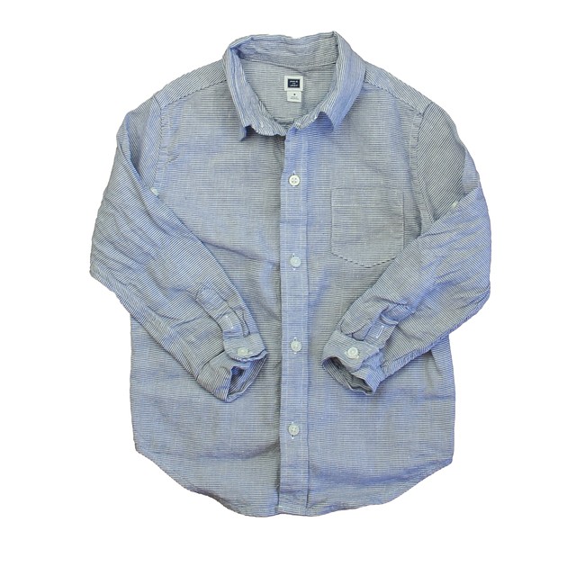 Janie and Jack Blue | White Button Down Long Sleeve 3T 