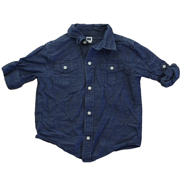 Janie and Jack Blue Button Down Long Sleeve 3T 