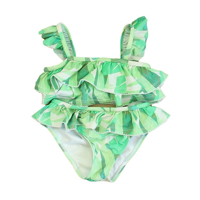 Janie and Jack 2-pieces Green | White 2-piece Swimsuit 3T 
