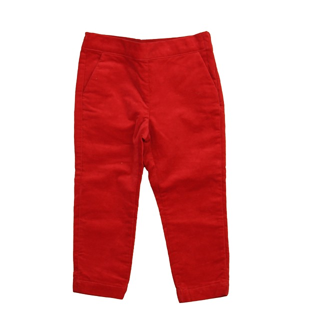 Janie and Jack Red Velour Pants 3T 