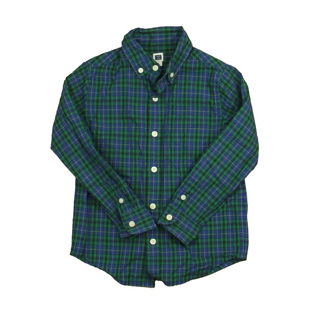 Janie and Jack Blue | Green Plaid Button Down Long Sleeve 4T 