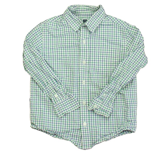 Janie and Jack Blue | Green | White Button Down Long Sleeve 4T 