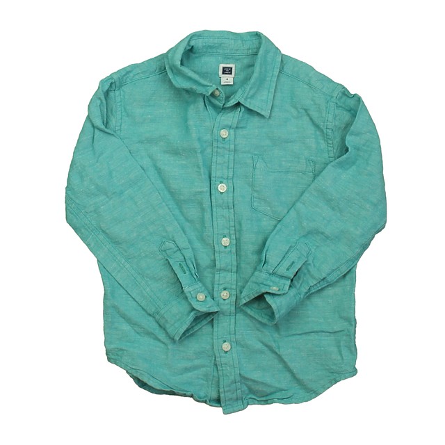 Janie and Jack Turquoise Button Down Long Sleeve 4T 