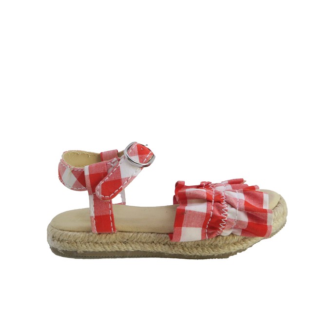 Janie and Jack Red | White Sandals 5 Toddler 