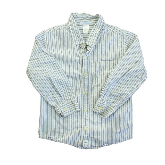 Janie and Jack Blue Stripes Button Down Long Sleeve 5T 