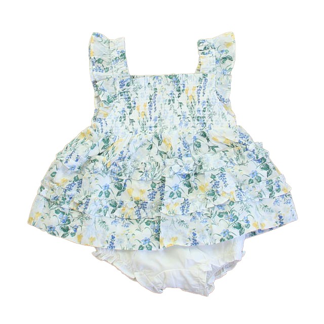 Janie and Jack 2-pieces Blue | Yellow Floral Apparel Sets 6-12 Months 