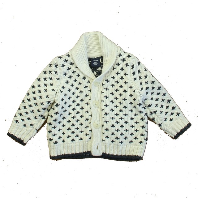 Janie and Jack Ivory | Navy Cardigan 6-12 Months 