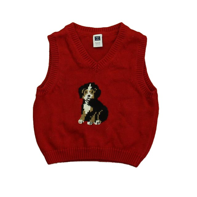 Janie and Jack Red Dog Sweater Vest 6-12 Months 