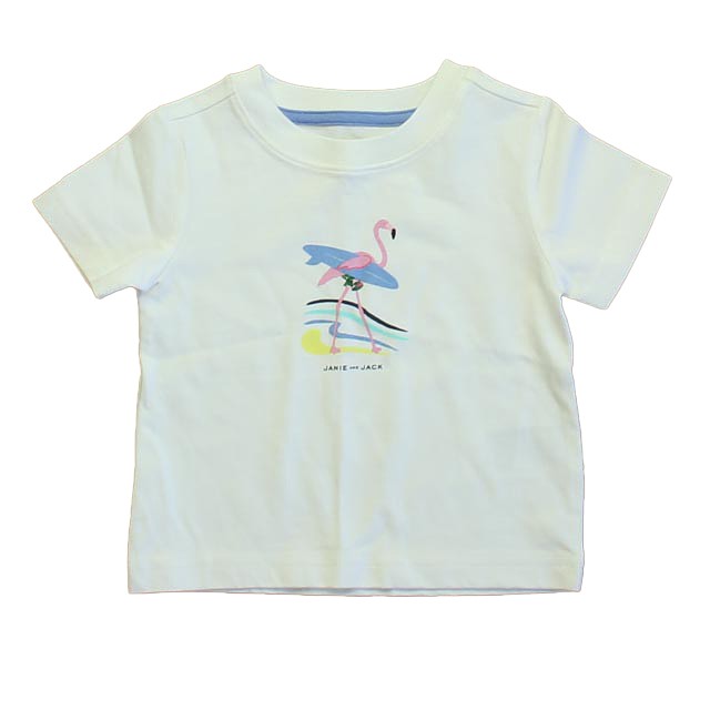 Janie and Jack White Flamingo T-Shirt 6-12 Months 