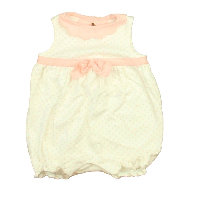 Janie and Jack White | Pink Polka Dots Romper 6-12 Months 