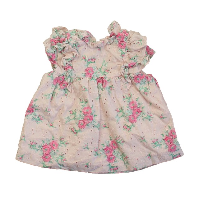 Janie and Jack Pink Floral Blouse 6-9 Months 