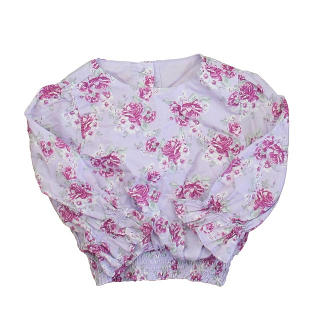 Janie and Jack Purple Floral Blouse 6 Years 
