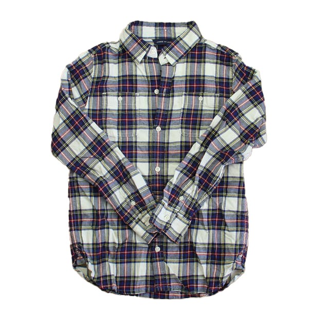 Janie and Jack Blue | Red Plaid Button Down Long Sleeve 8 Years 