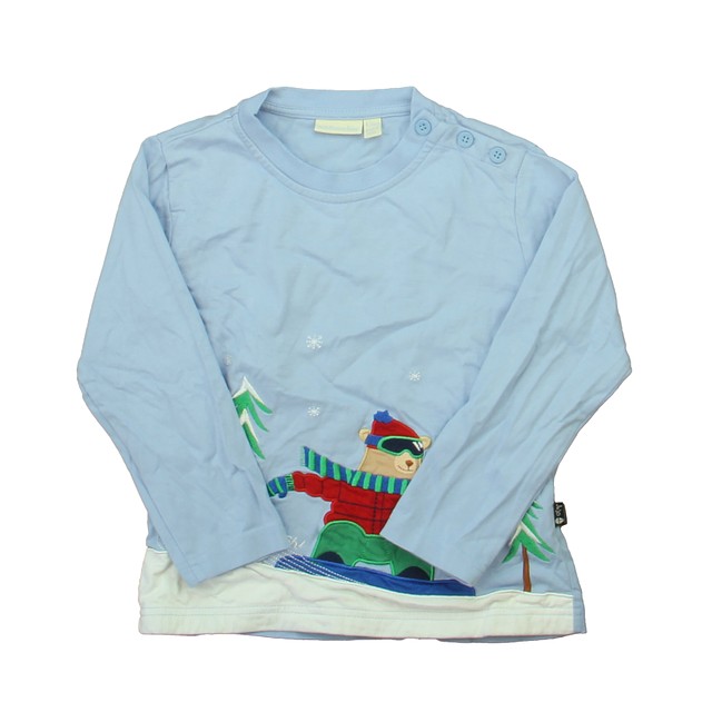 JoJo Maman Bebe Blue Christmas Bear Long Sleeve T-Shirt 4-5T 