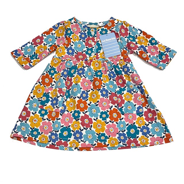 JoJo Maman Bebe Blue | Yellow | Pink Floral Dress 6-12 Months 