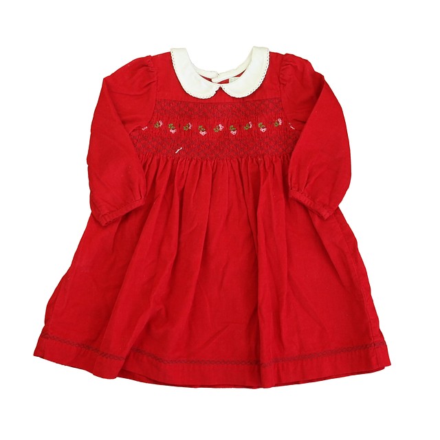 JoJo Maman Bebe Red | White | Green Dress 6-12 Months 