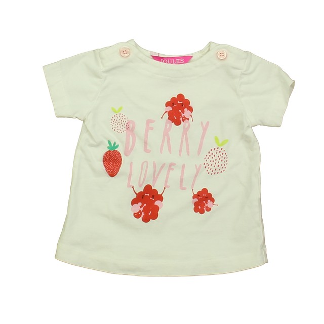 Joules White Berries T-Shirt 0-3 Months 
