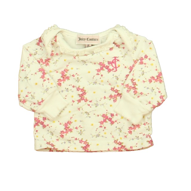 Juicy Couture Ivory | Pink Floral Long Sleeve Shirt 0-3 Months 