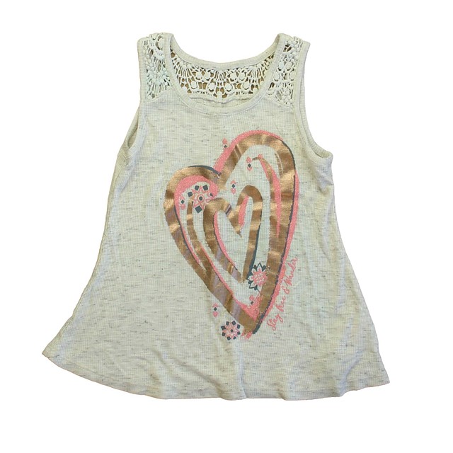 Justice Beige | Gold Heart Tank Top 6-7 Years 