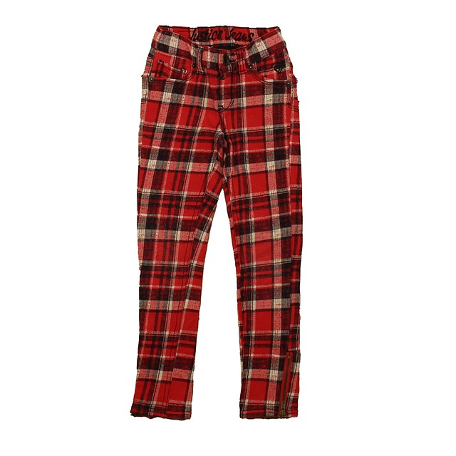 Justice Red | Black Plaid Jeggings 6 Years 