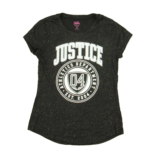 Justice Black | White T-Shirt 7-8 Years 
